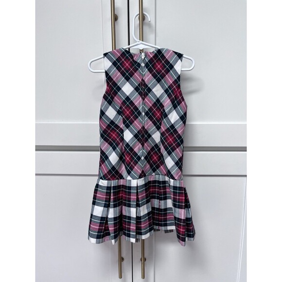Hartstrings Plaid Christmas Dress Girls Size 4T Sleeveless Drop Waist Red White - Picture 9 of 9